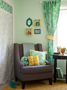 Green drapes decoration