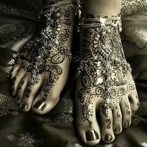 Henna decorated feet