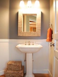 bathroom storage and lighting