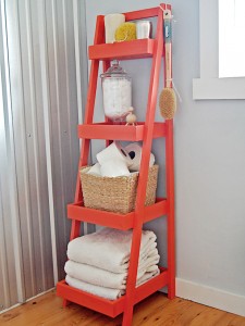 simple bathroom storage rack