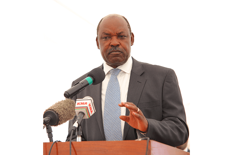 His Excellency the Governor of Kisumu, Hon Jack Raguma delivers his speech during the official opening of the Crown Paints factory in Kisumu.